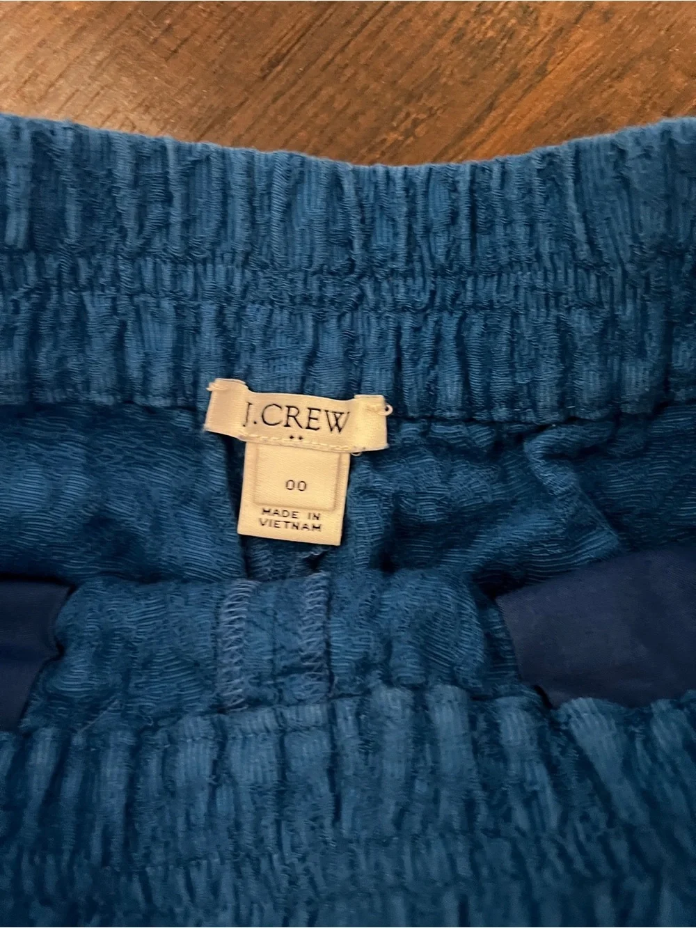 J. Crew Textured cotton Royal Blue High-Waist Casual Shorts